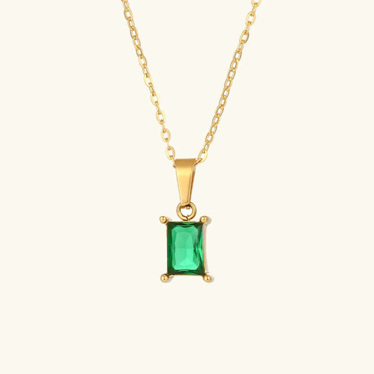 Maddie - Green Emerald  Necklace