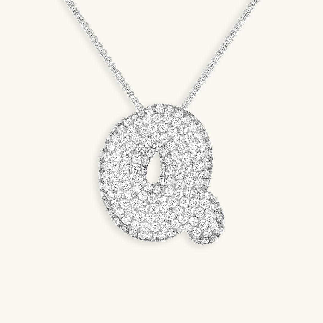 Esme - Bubble Initial Diamond Necklace
