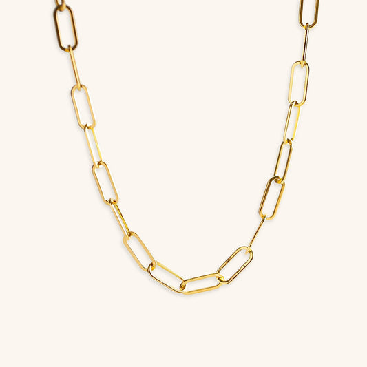 Keira - Gold Paperclip Chain Necklace
