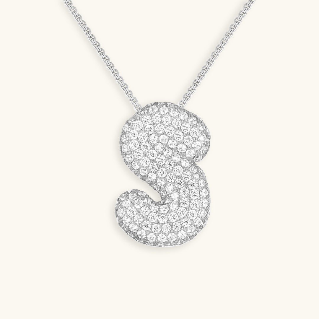 Esme - Bubble Initial Diamond Necklace