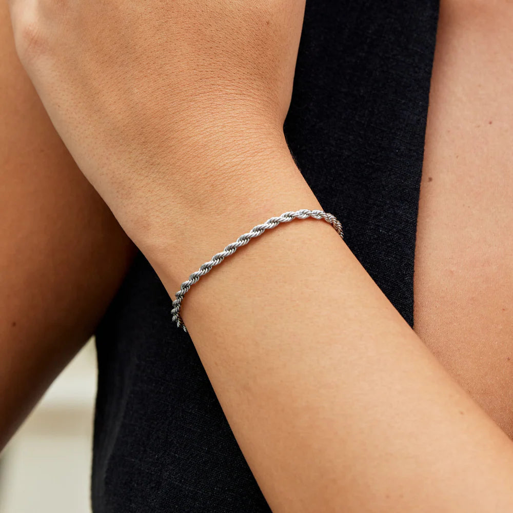 Anna - Twisted Silver Chain Bracelet