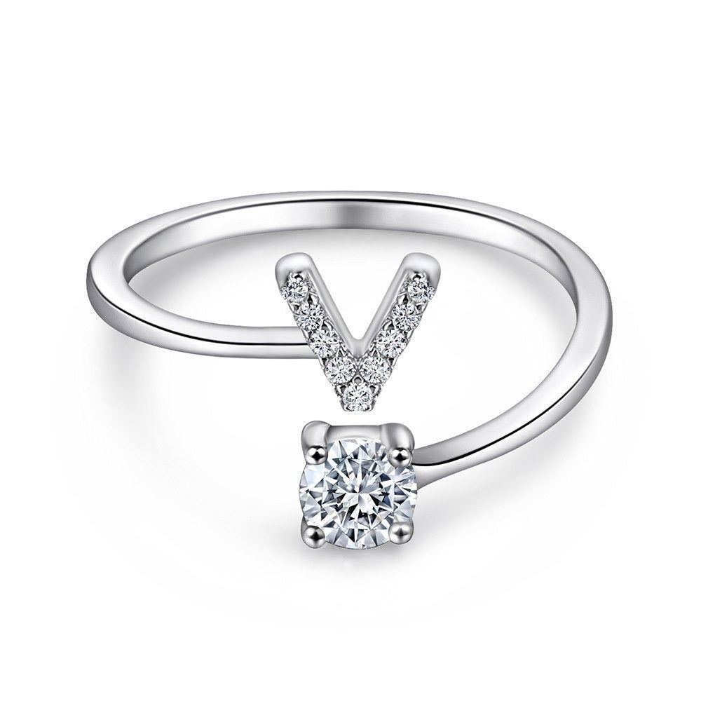 Personalized Initial Sterling Silver Ring