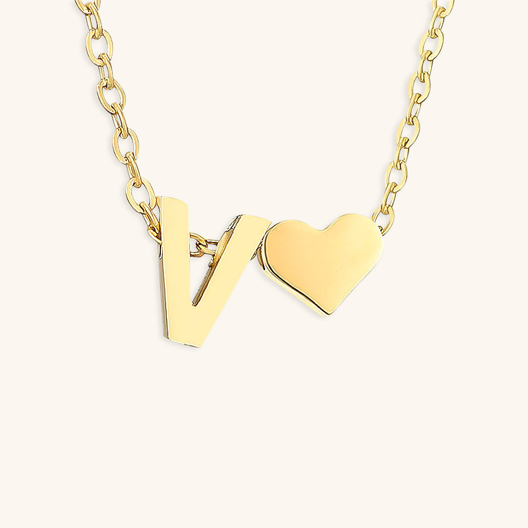 Mallory - Love Initial Letter Necklace