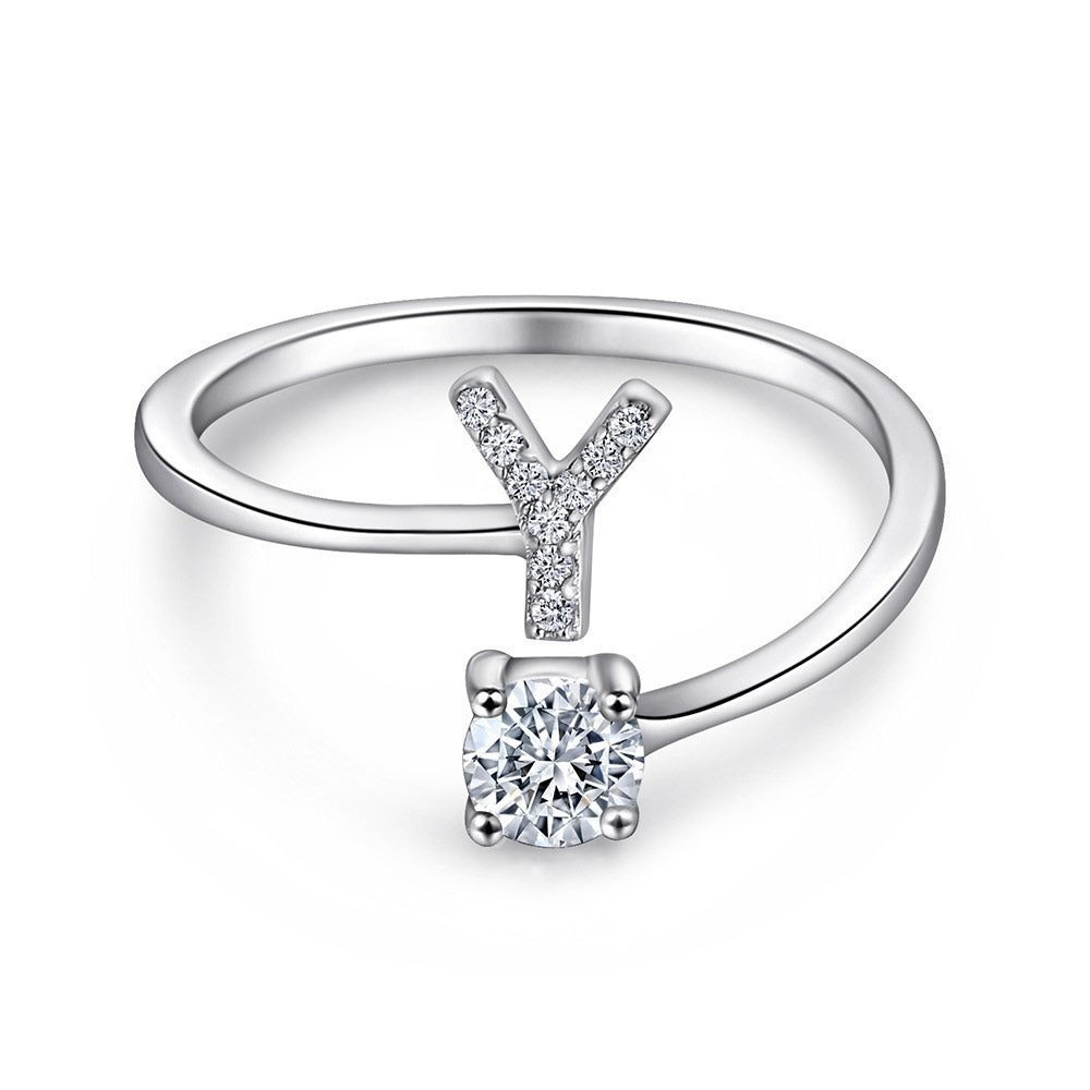 Personalized Initial Sterling Silver Ring