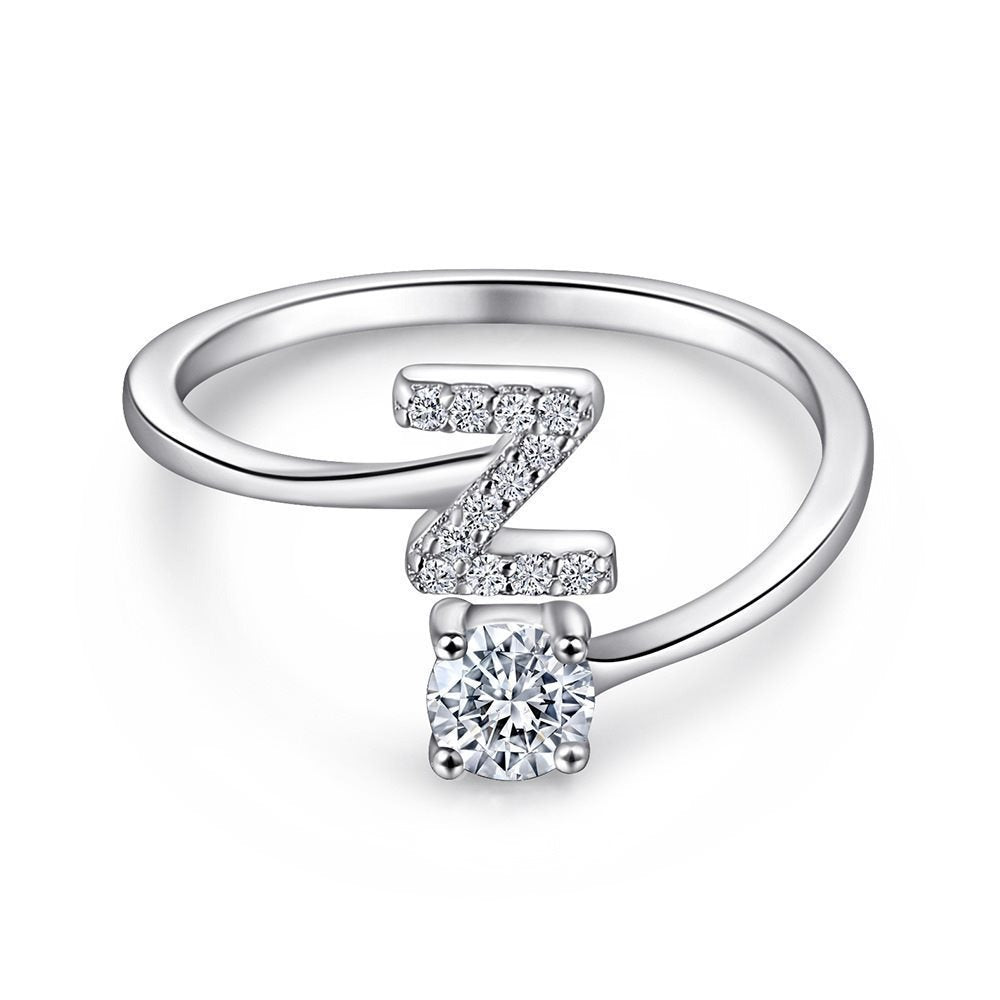 Personalized Initial Sterling Silver Ring