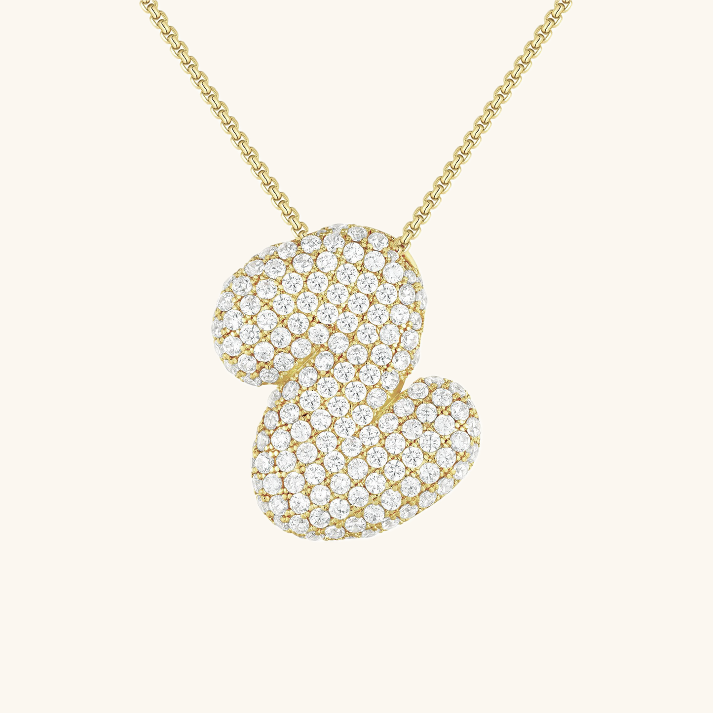Esme - Bubble Initial Diamond Necklace