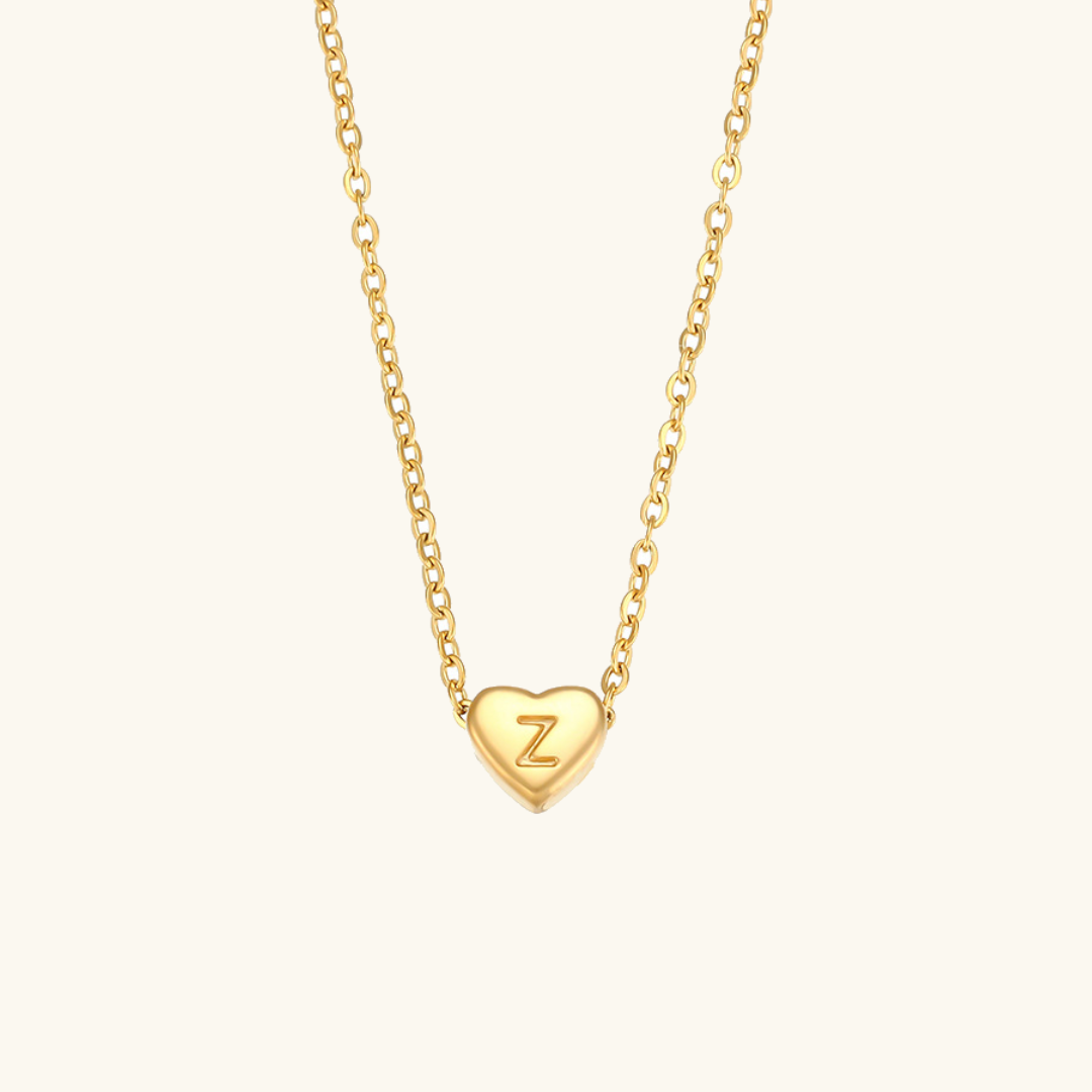 Juliette - Heart Initial Gold Necklace