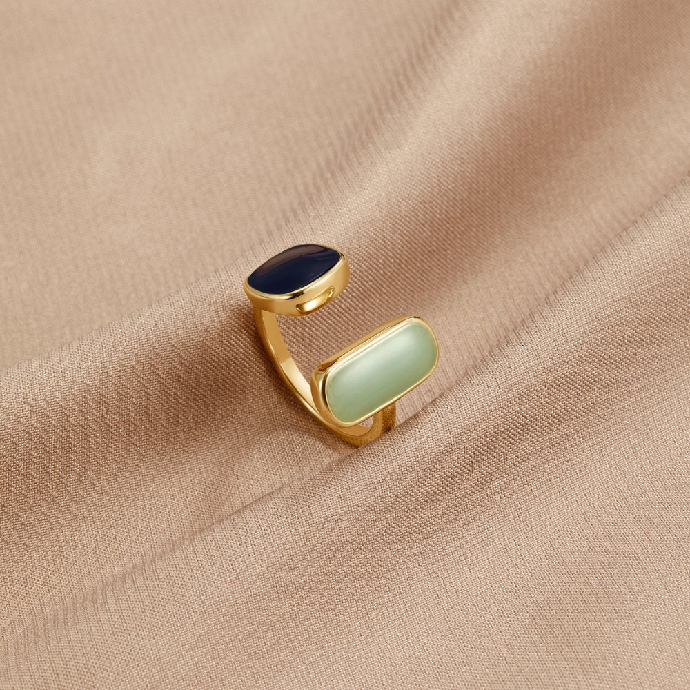 Ella - Aquamarine Wrap Ring Gold