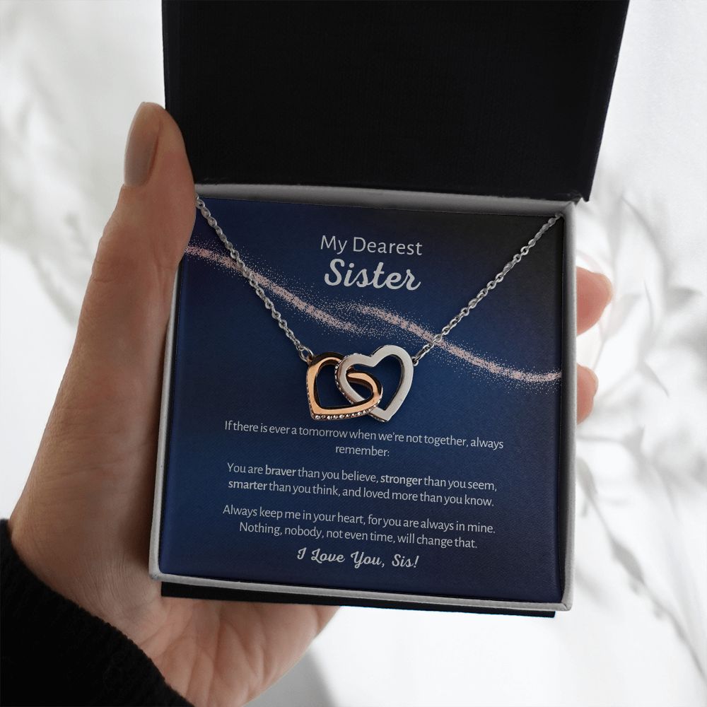 Dearest Sister - Interlocked Hearts Design