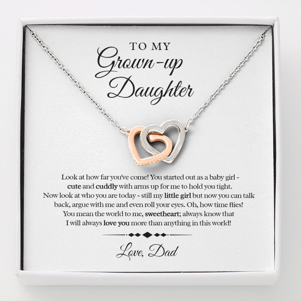 My Grown Up Daughter - Love Dad Interlocked Heart Necklace