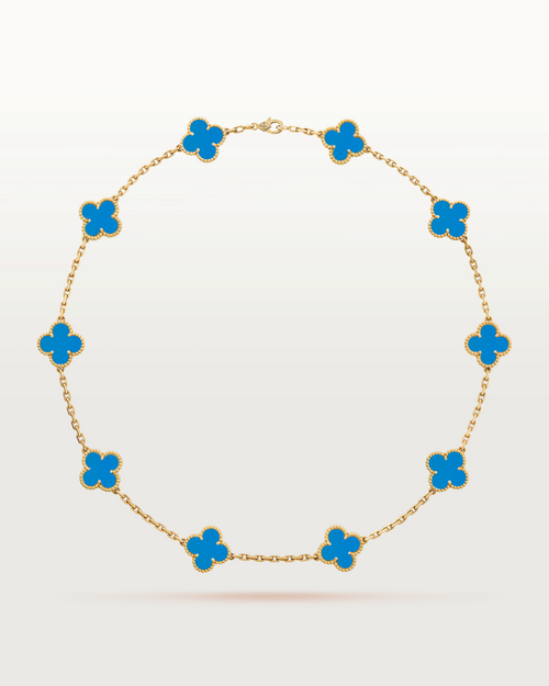 Cathy - Clover Necklace Blue