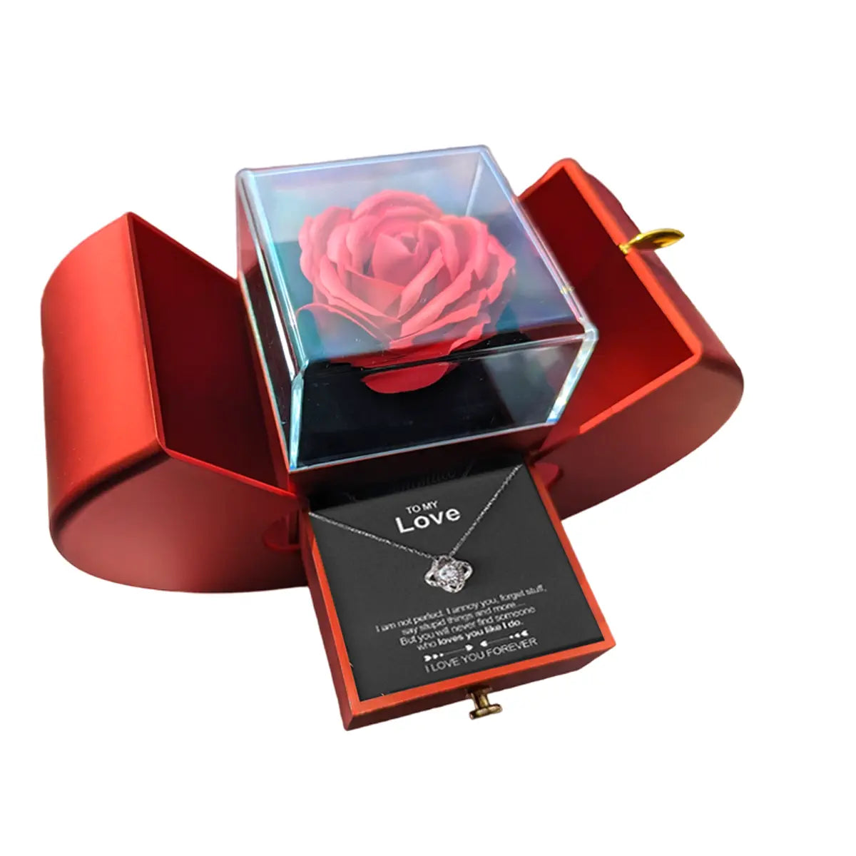 Forever Rose with Necklace & Heart Box - To My Love