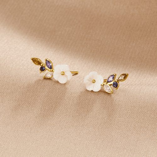 Zaina - Crystal Blossom Earrings