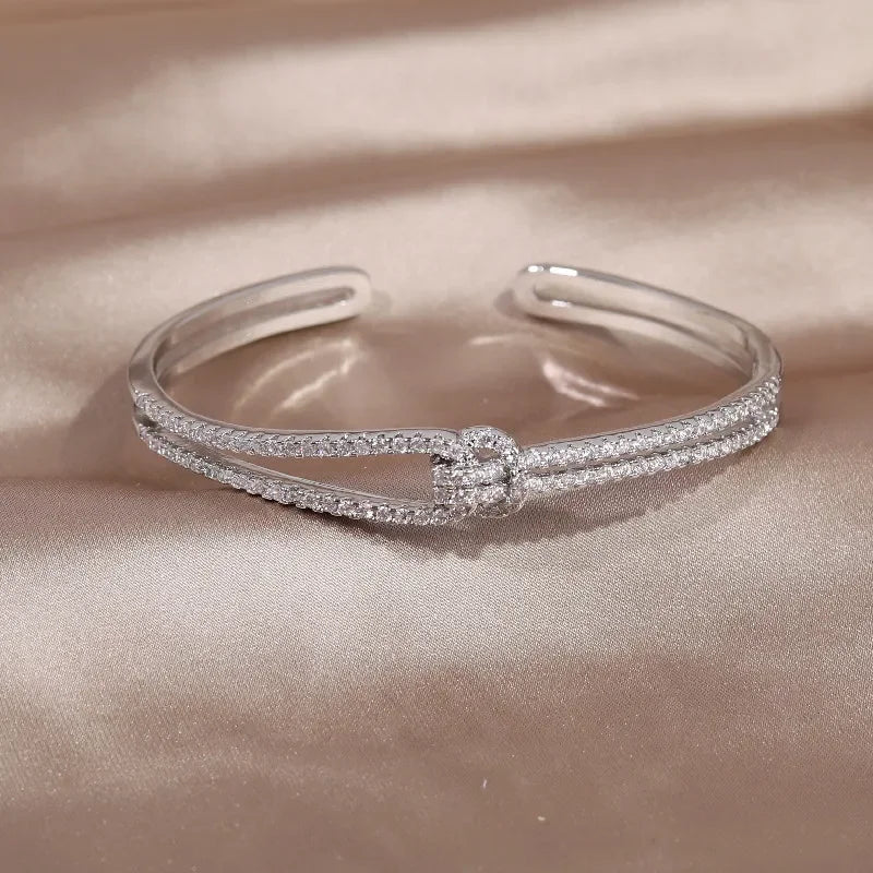 Sapphire - Knot Cuff Bracelet