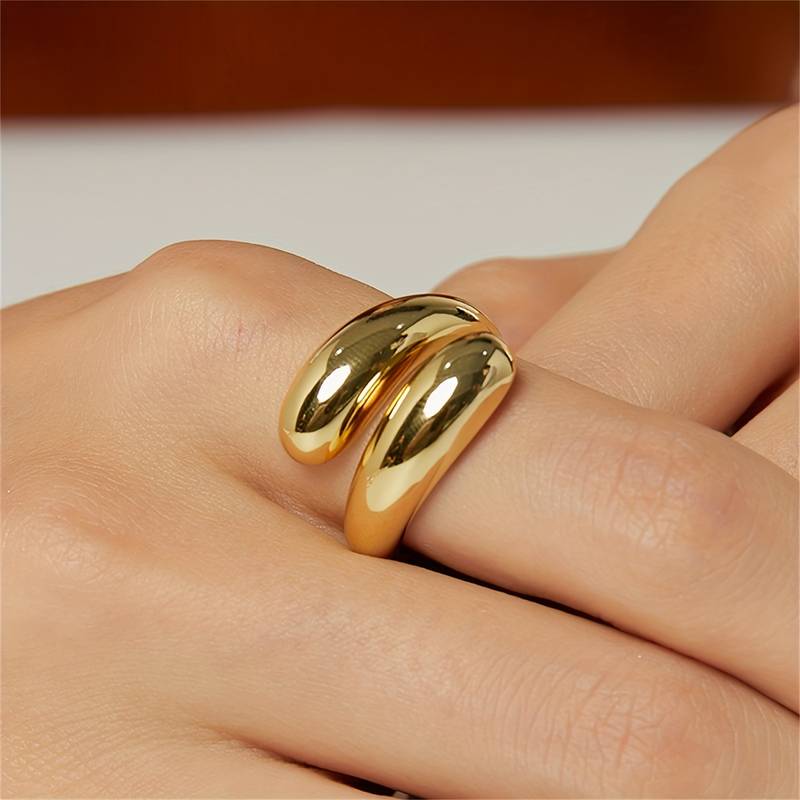 Aqua Drop Ring - Minimalist Wrap Ring