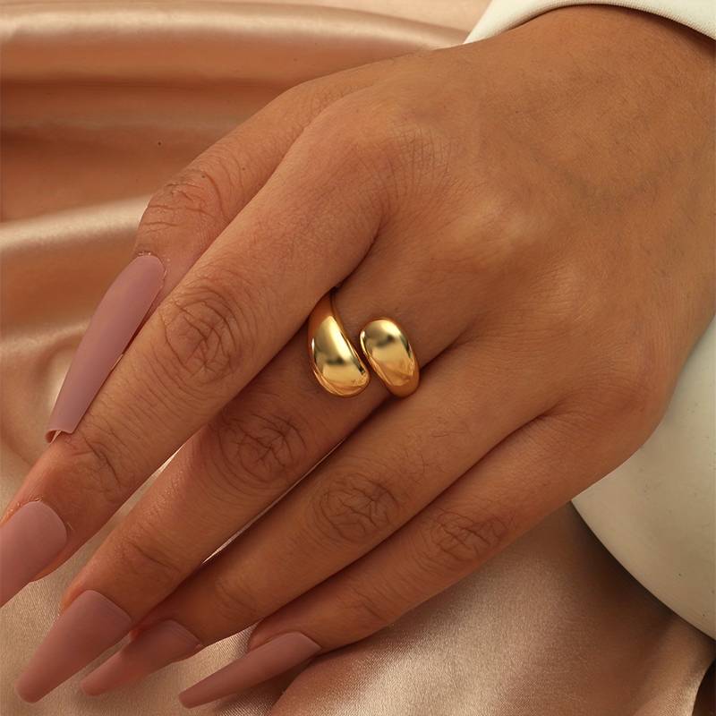 Aqua Drop Ring - Minimalist Wrap Ring