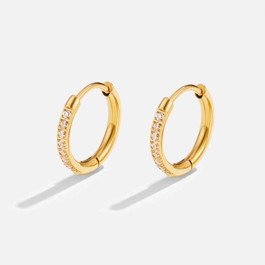Kaitlyn - Eternity Hoop Earrings Gold