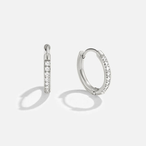 Kaitlyn - Eternity Hoop Earrings Silver