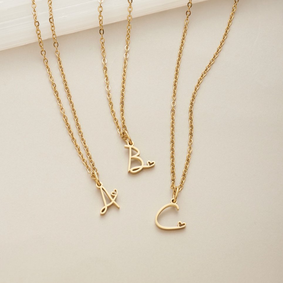 Skyla - Letter Heart Necklace