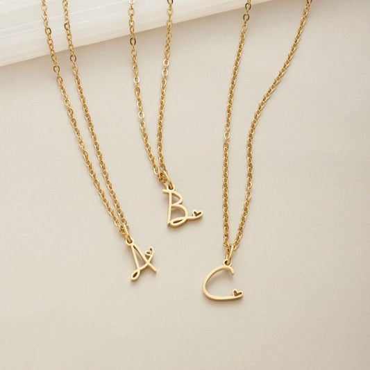 Skyla - Letter Heart Necklace