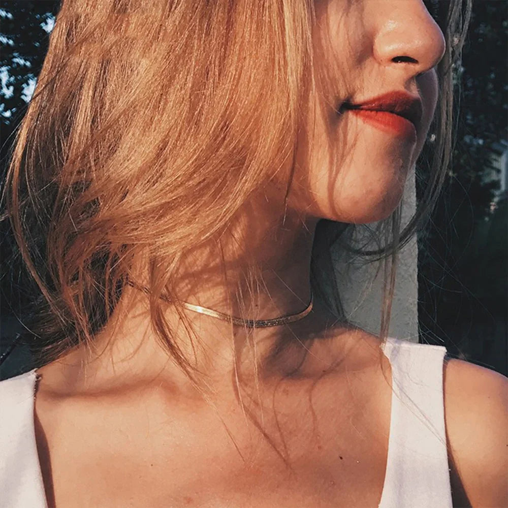 Flora - Bold Herringbone Necklace