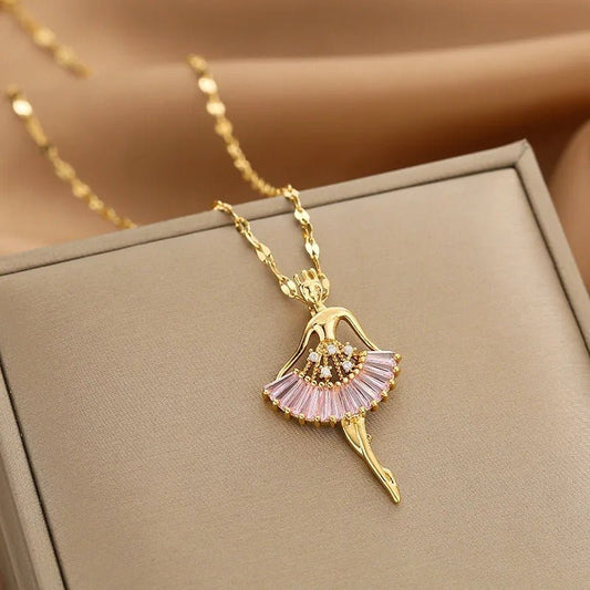 Roselle - Iconic Dainty Ballerina Necklace