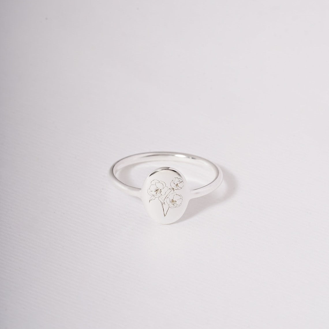 Birth Flower Ring - Custom Delicate Ring
