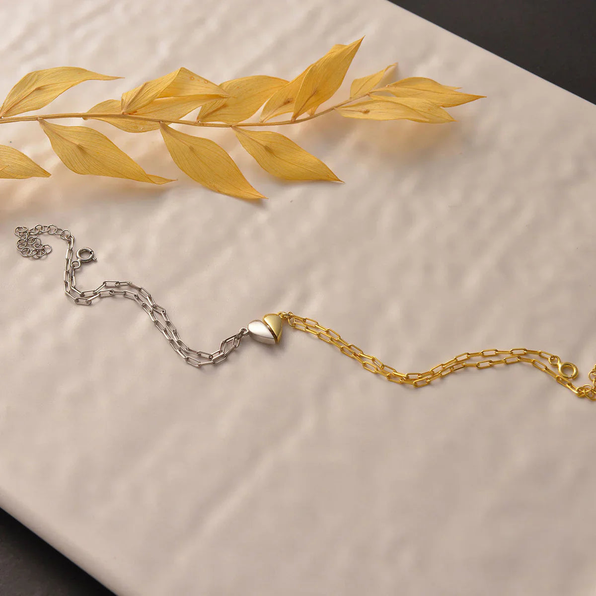 Charming Heart Paperclip Bracelet Set
