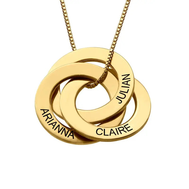Mabel - Intertwined Name Circles Necklace