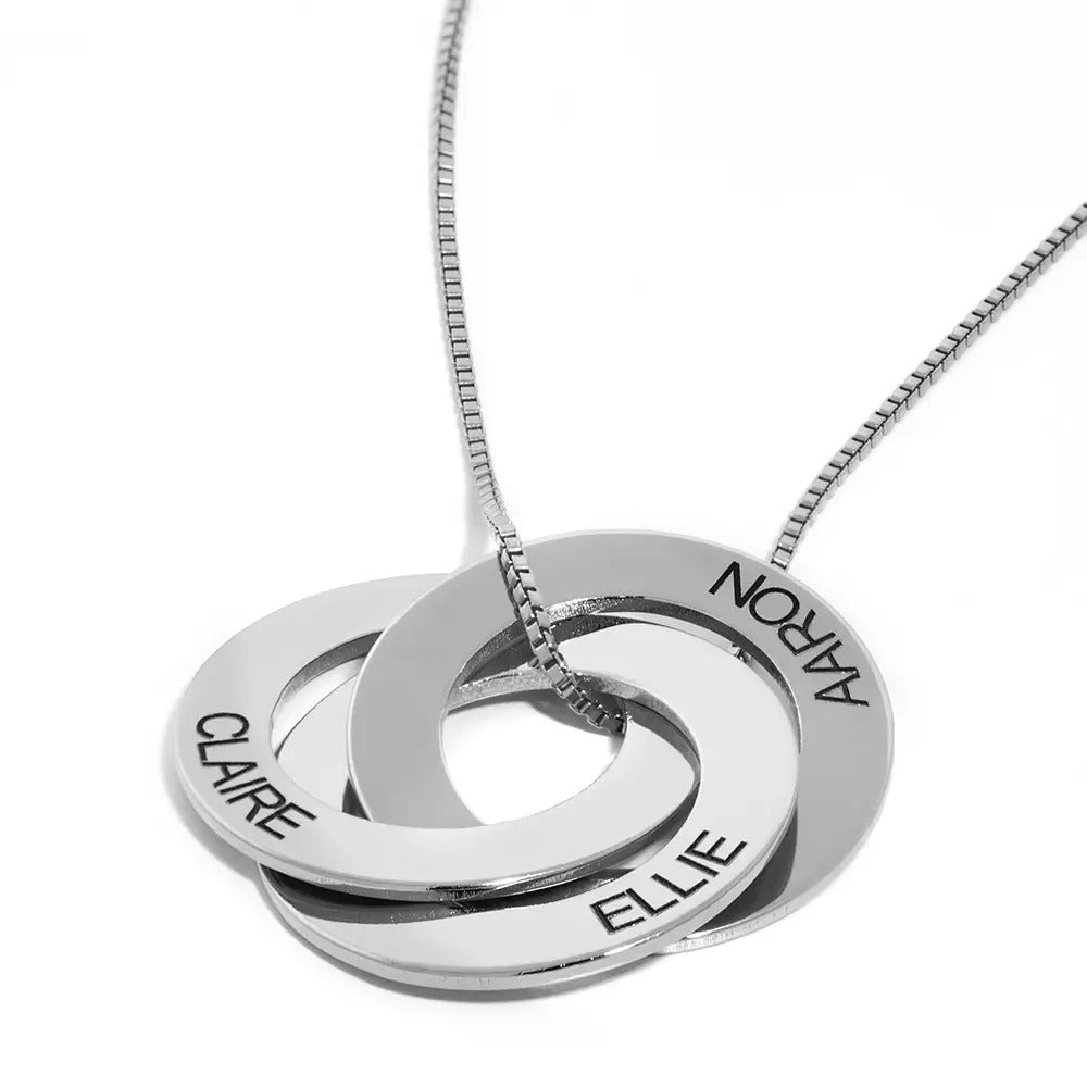 Mabel - Intertwined Name Circles Necklace