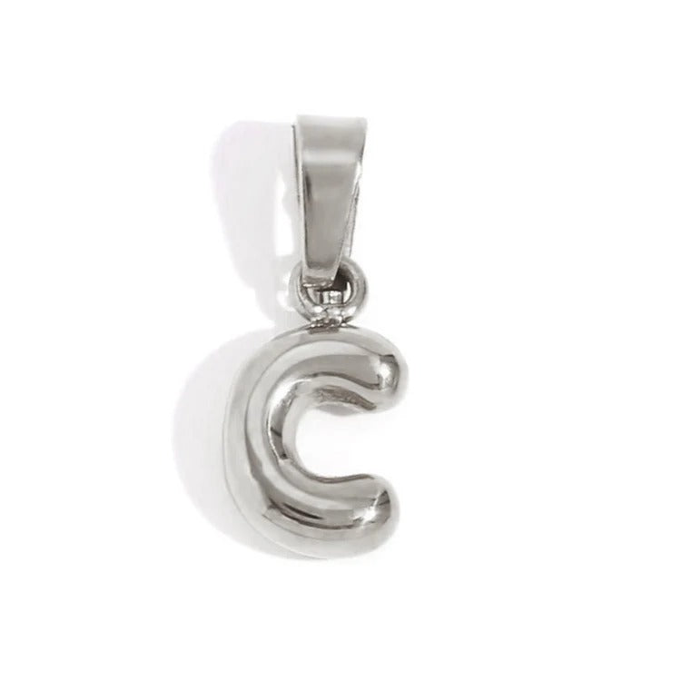 Esme - Bubble Letter Necklace Silver