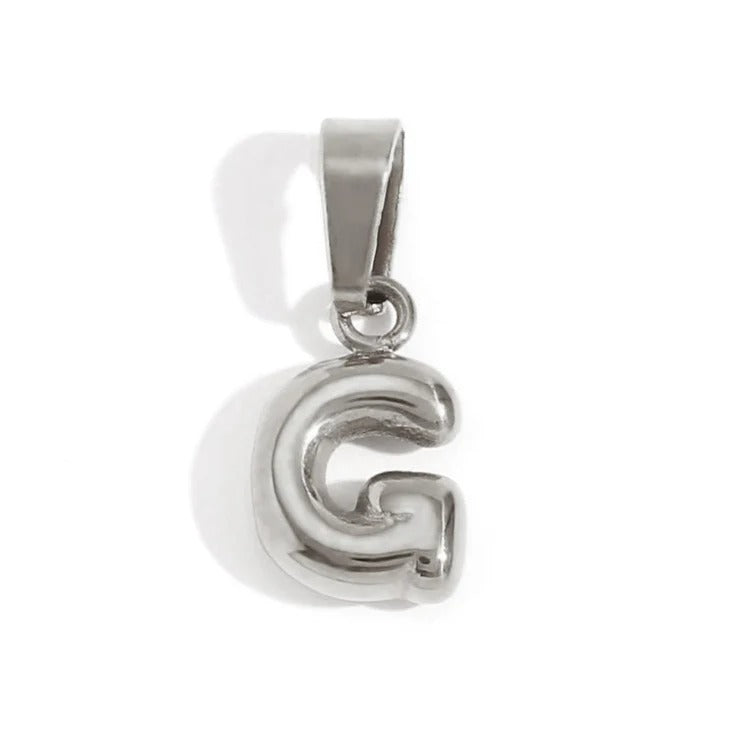 Esme - Bubble Letter Necklace Silver