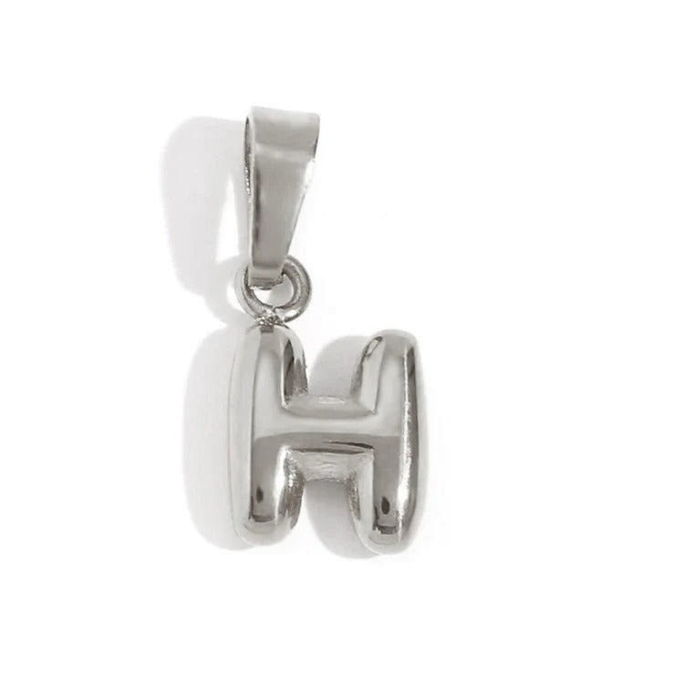 Esme - Bubble Letter Necklace Silver