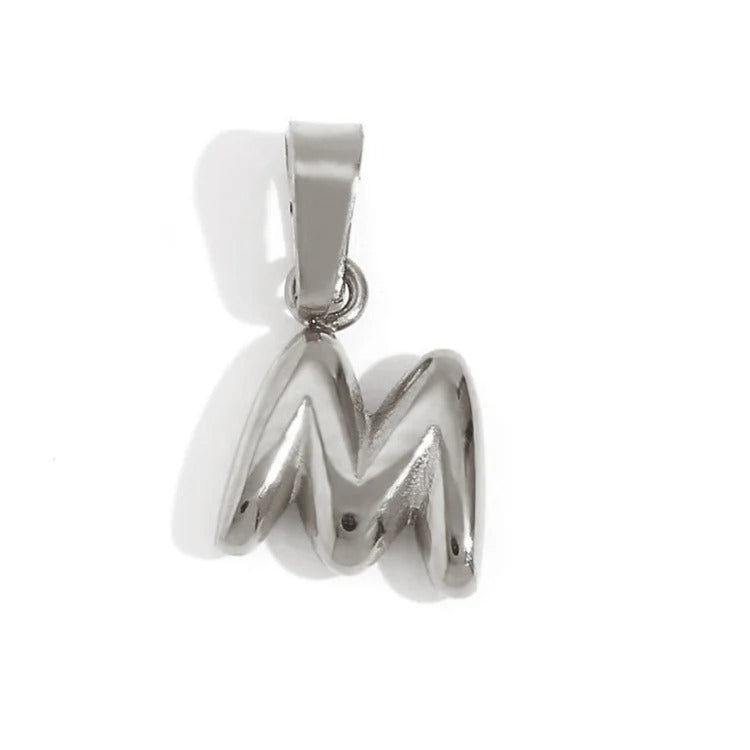 Esme - Bubble Letter Necklace Silver