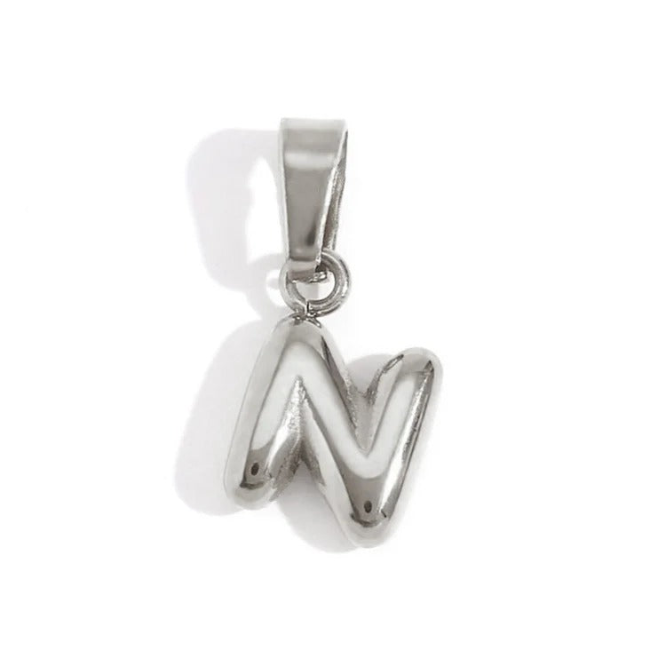 Esme - Bubble Letter Necklace Silver