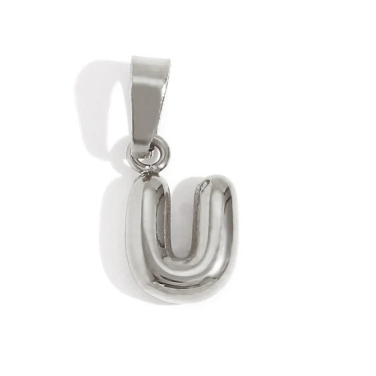 Esme - Bubble Letter Necklace Silver