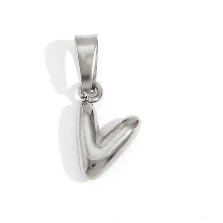 Esme - Bubble Letter Necklace Silver