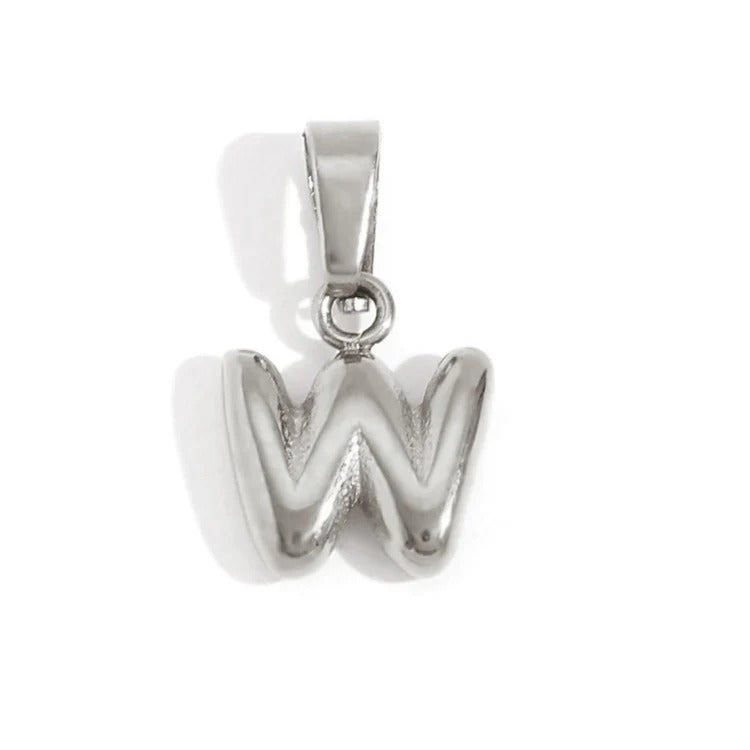 Esme - Bubble Letter Necklace Silver