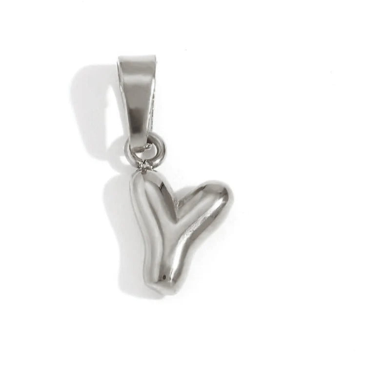 Esme - Bubble Letter Necklace Silver