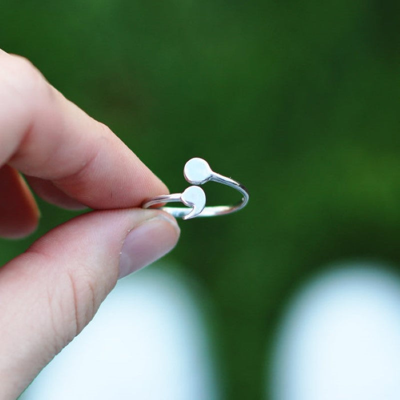 Delicate Semicolon Ring - Perseverance Ring