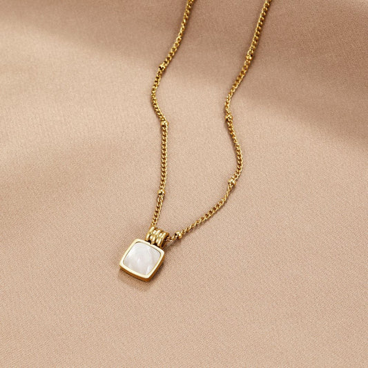 Lucia - White Pendant Charm Necklace