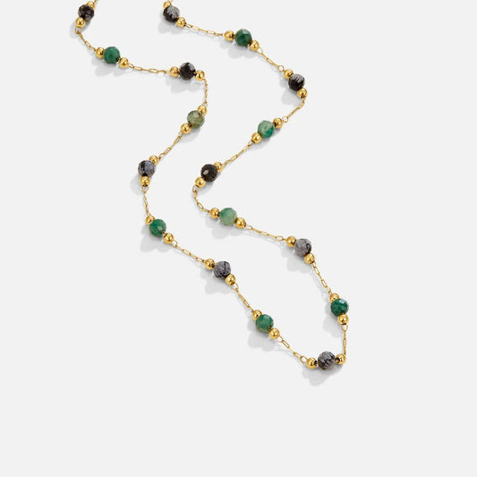 Cora - Forest Beaded Stone Necklace