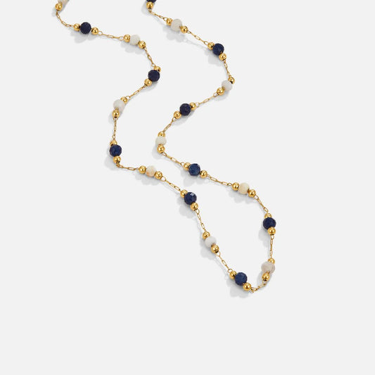 Cora - Midnight Beaded Stone Necklace