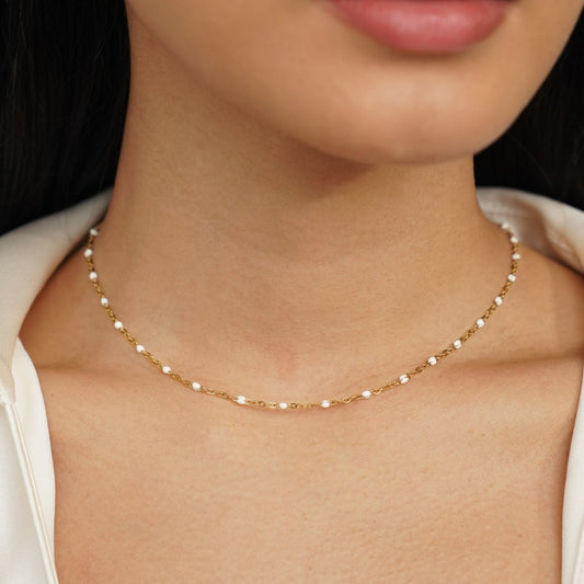 Noa - White Bead Necklace