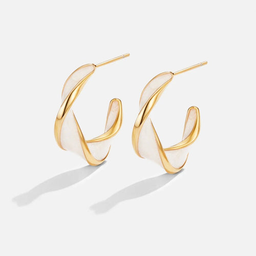 Zoe - Pearl Twist Hoop Earrings