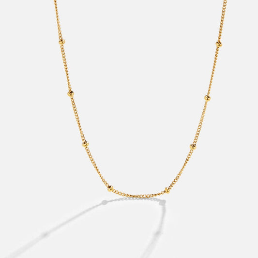 Haley - Bead Gold Chain Necklace