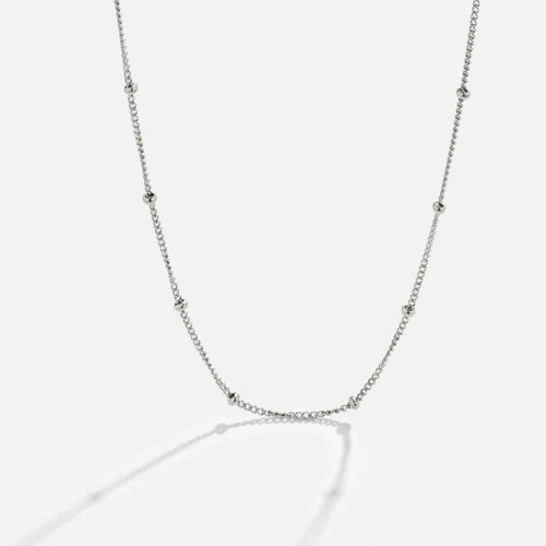 Haley - Bead Silver Chain Necklace