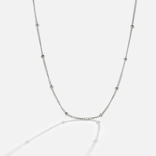 Haley - Bead Silver Chain Necklace