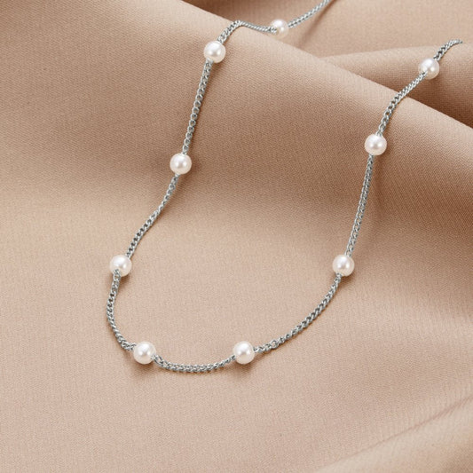 Briana - Pearl 18K Silver Necklace