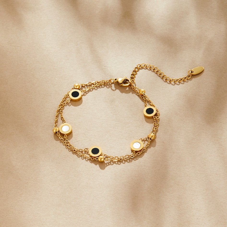 Sophia - Onyx & White Stone Bracelet